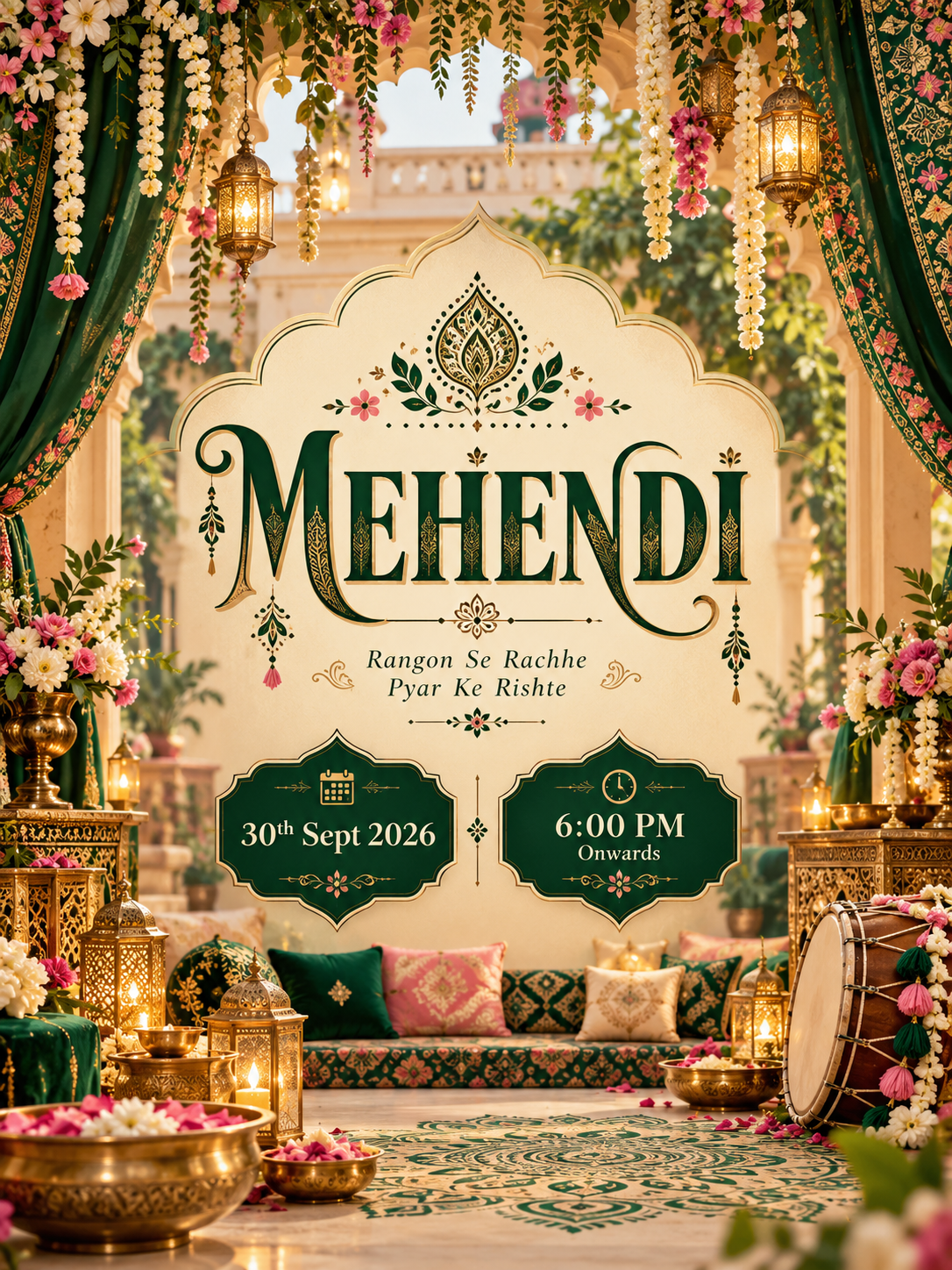 Mehendi on 30 October 2026 from 5:00 PM onwards